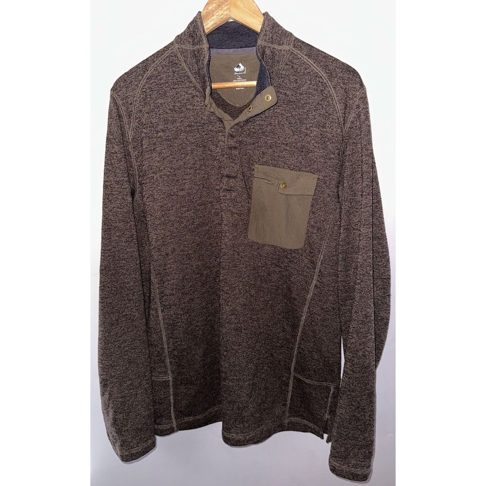 REI 1/4 Snap Pullover Sweater‎ Brown Mens Large